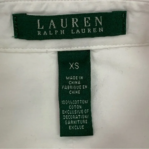 Ralph Lauren Women's White Long Sleeve Button Down Embroidered Logo Shirt XS - Picture 10 of 10